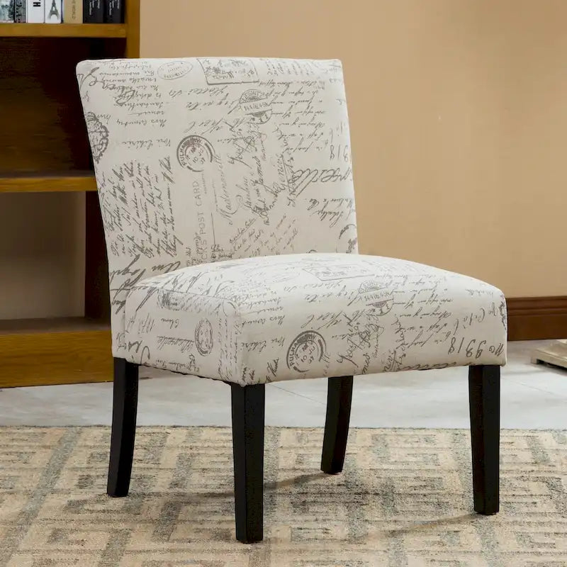 25.5 Upholstered Accent Chair with Wood Legs
