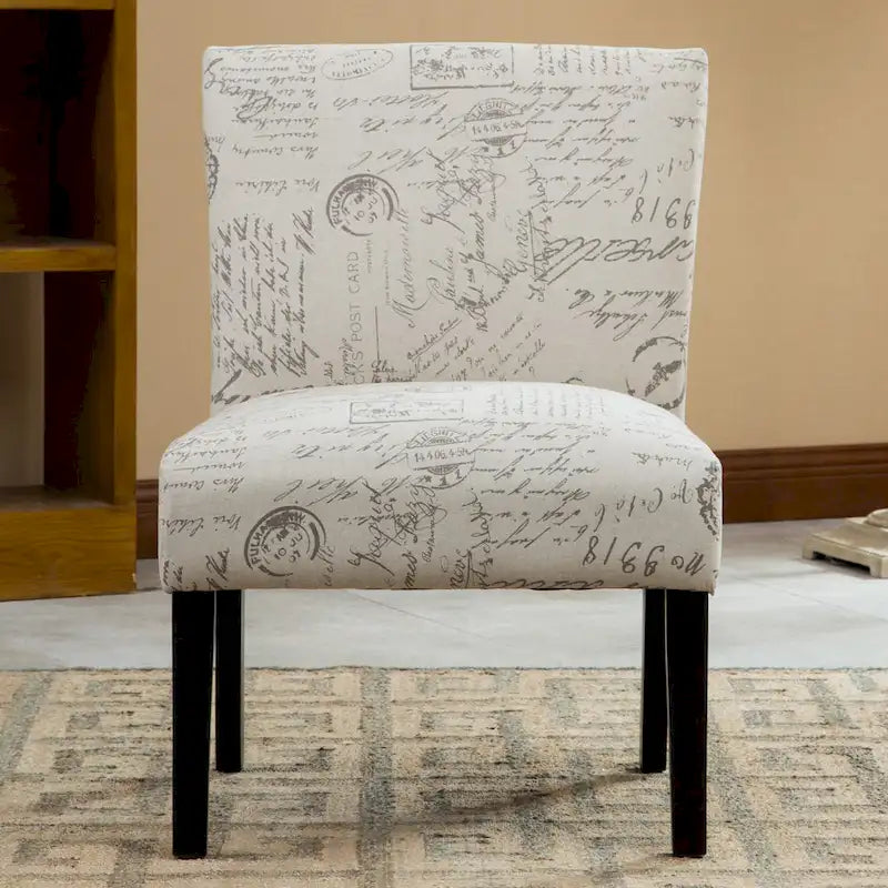 25.5 Upholstered Accent Chair with Wood Legs
