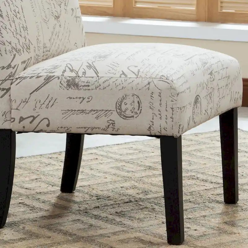 25.5 Upholstered Accent Chair with Wood Legs