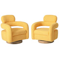 Sherpa Swivel Barrel Accent Chair with Round Metal Base, Set of 2, 8 Colors