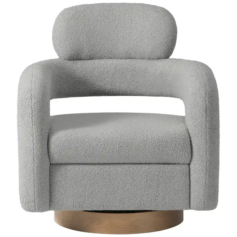 Sherpa Swivel Barrel Accent Chair with Round Metal Base, Set of 2, 8 Colors