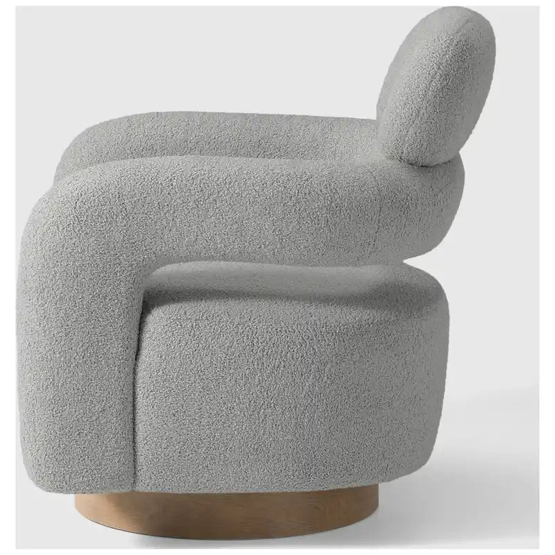 Sherpa Swivel Barrel Accent Chair with Round Metal Base, Set of 2, 8 Colors