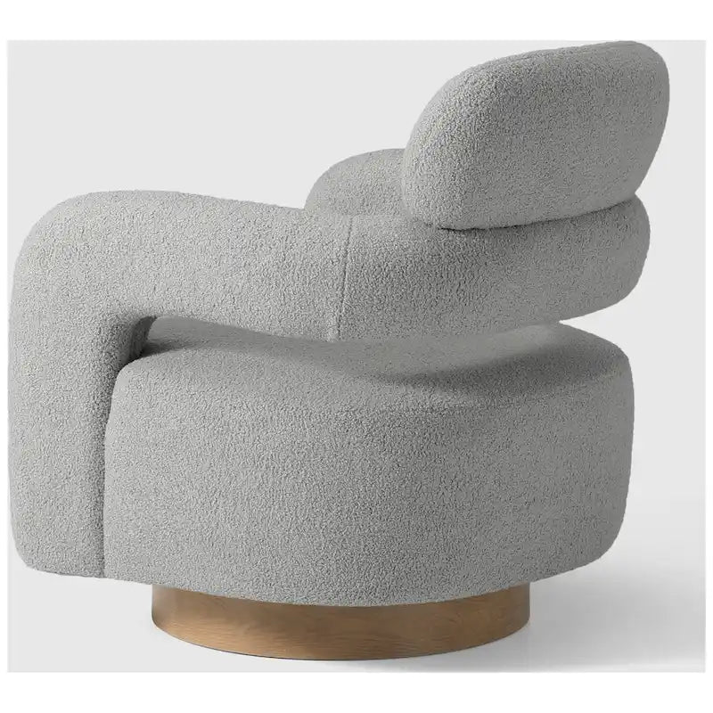 Sherpa Swivel Barrel Accent Chair with Round Metal Base, Set of 2, 8 Colors