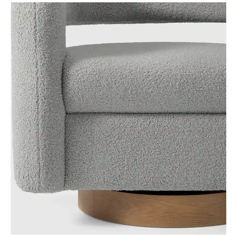 Sherpa Swivel Barrel Accent Chair with Round Metal Base, Set of 2, 8 Colors