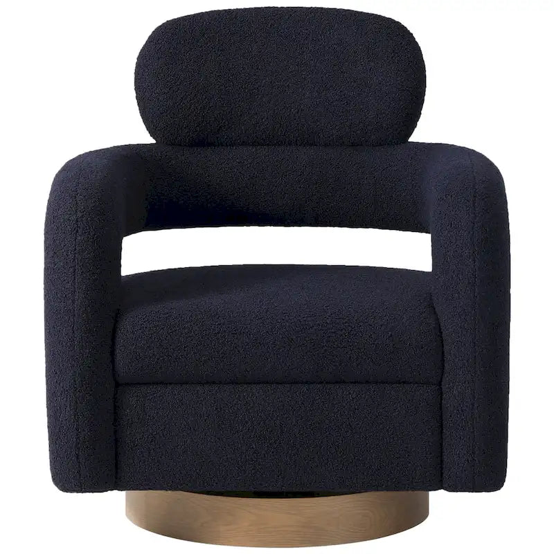 Sherpa Swivel Barrel Accent Chair with Round Metal Base, Set of 2, 8 Colors