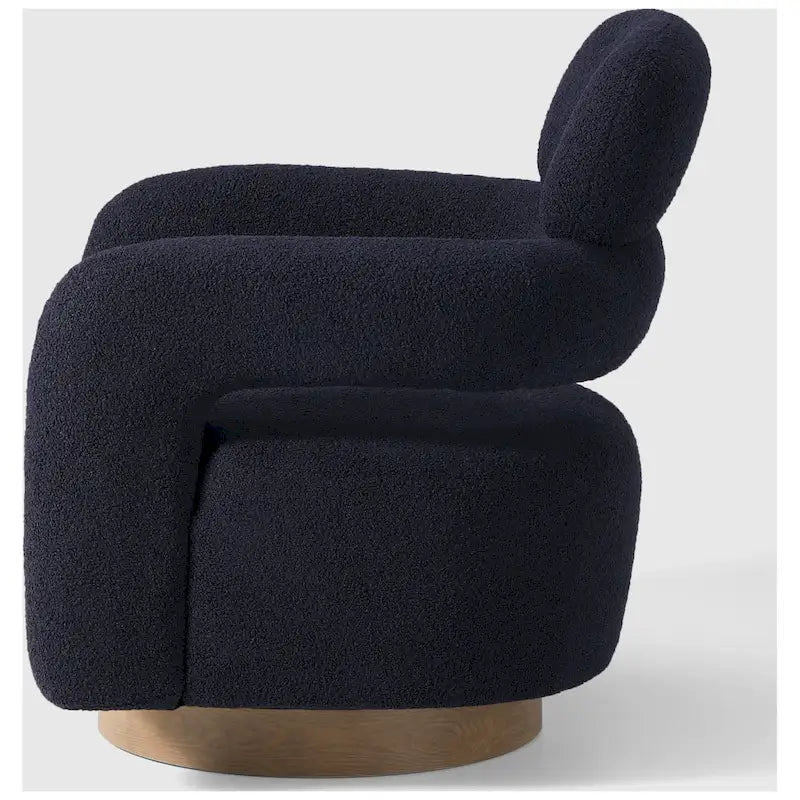 Sherpa Swivel Barrel Accent Chair with Round Metal Base, Set of 2, 8 Colors