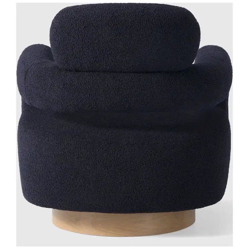 Sherpa Swivel Barrel Accent Chair with Round Metal Base, Set of 2, 8 Colors