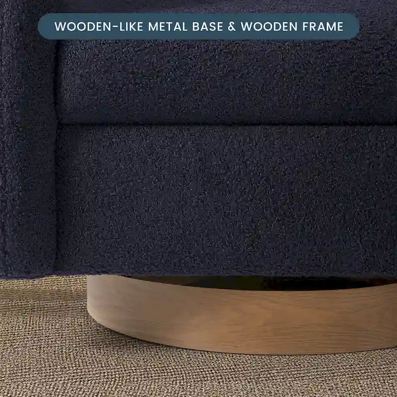 Sherpa Swivel Barrel Accent Chair with Round Metal Base, Set of 2, 8 Colors