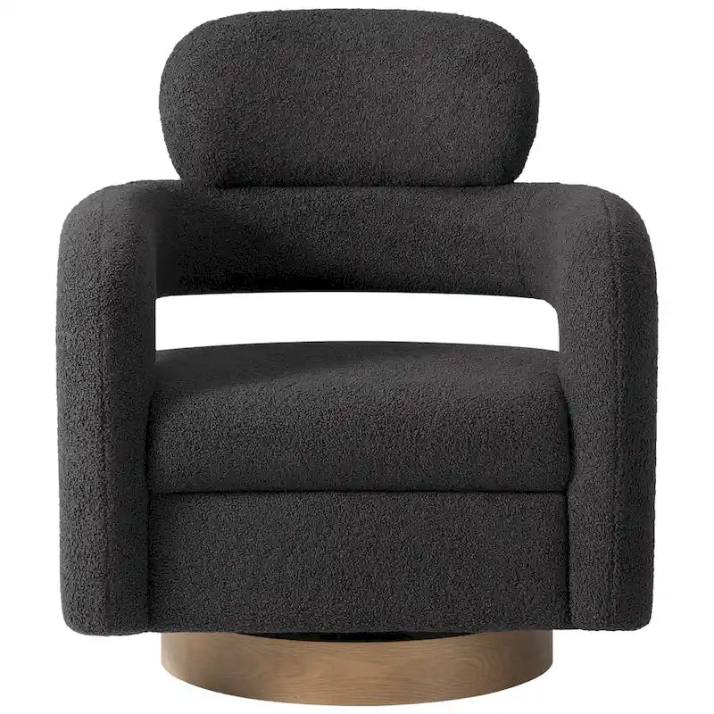 Sherpa Swivel Barrel Accent Chair with Round Metal Base, Set of 2, 8 Colors