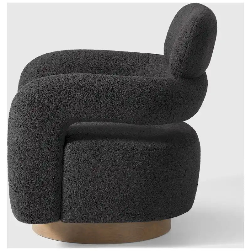 Sherpa Swivel Barrel Accent Chair with Round Metal Base, Set of 2, 8 Colors