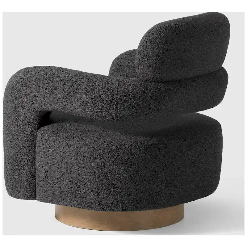 Sherpa Swivel Barrel Accent Chair with Round Metal Base, Set of 2, 8 Colors