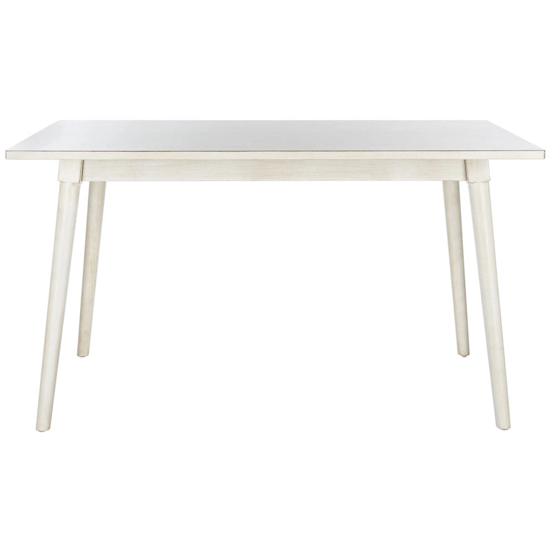 55-Inch Rectangle Dining Table for 4, Solid Wood Legs, Antique White