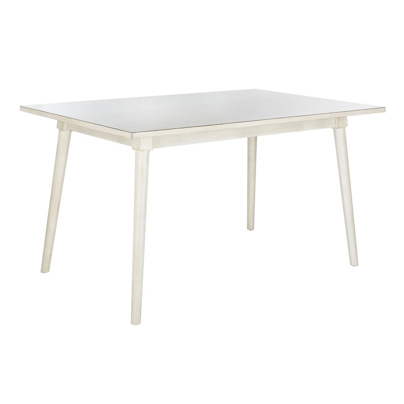 55-Inch Rectangle Dining Table for 4, Solid Wood Legs, Antique White