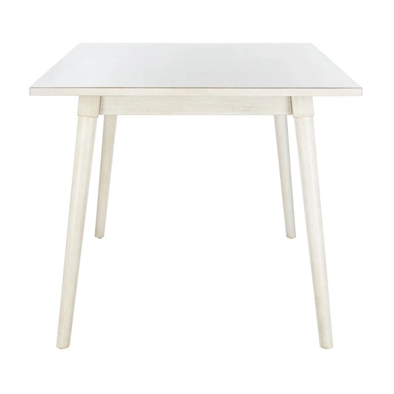55-Inch Rectangle Dining Table for 4, Solid Wood Legs, Antique White