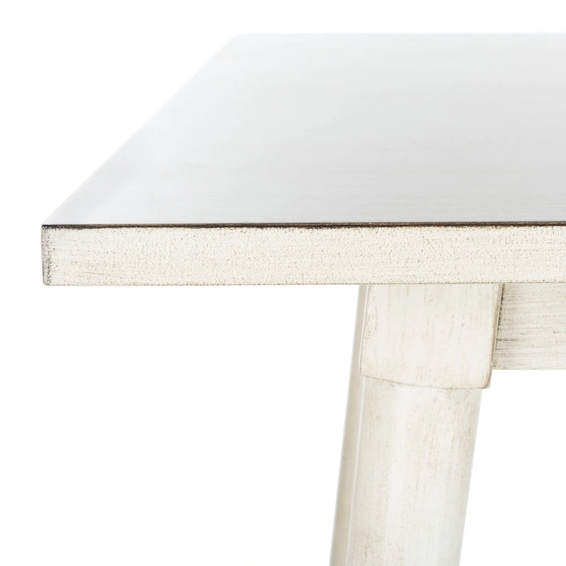 55-Inch Rectangle Dining Table for 4, Solid Wood Legs, Antique White