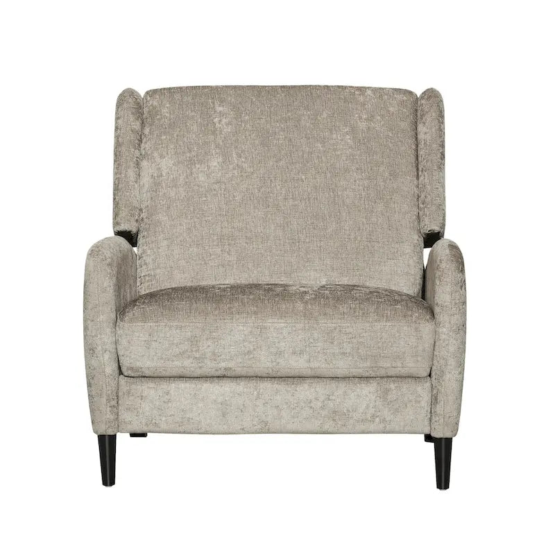 Oversized Textured Fabric Pushback Recliner Chair for Living Room, Beige Navy Blue Grey