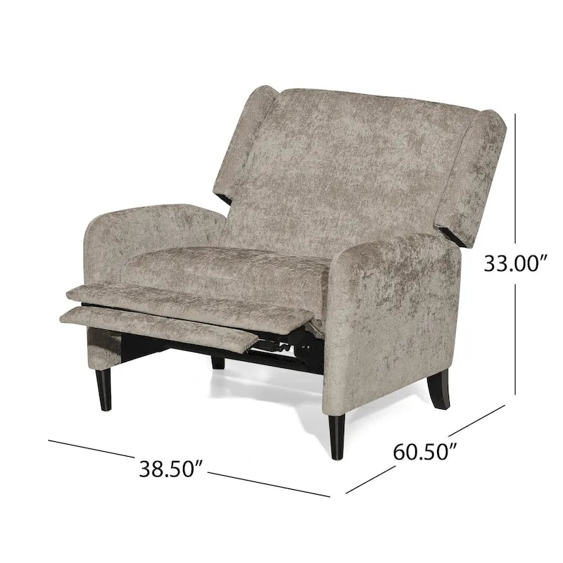 Oversized Textured Fabric Pushback Recliner Chair for Living Room, Beige Navy Blue Grey