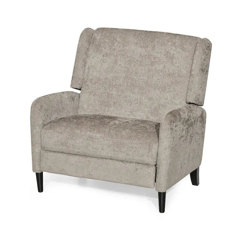 Oversized Textured Fabric Pushback Recliner Chair for Living Room, Beige Navy Blue Grey