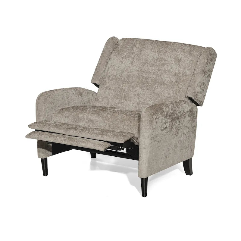 Oversized Textured Fabric Pushback Recliner Chair for Living Room, Beige Navy Blue Grey