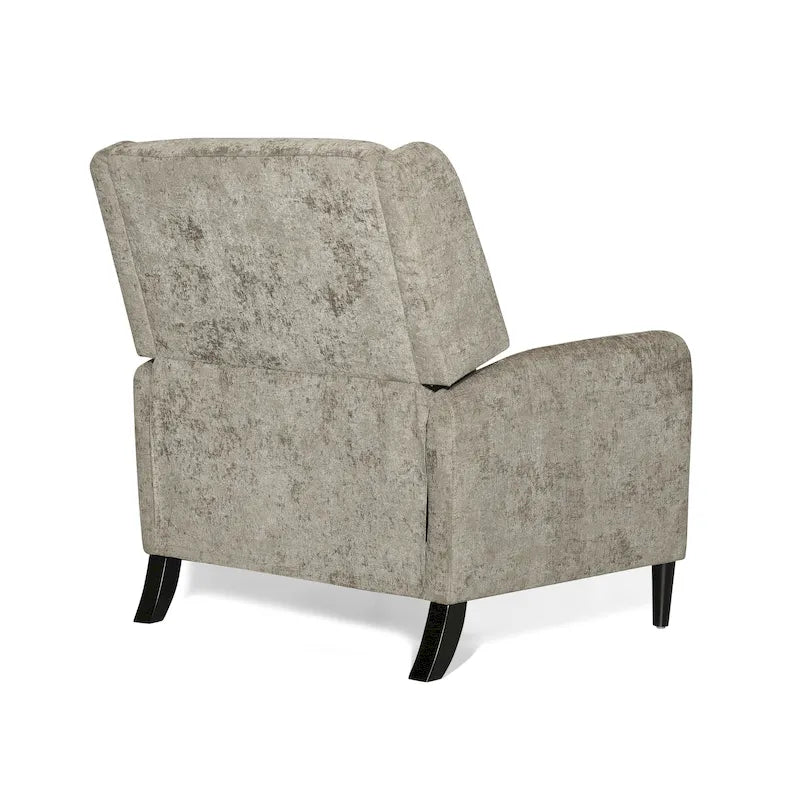 Oversized Textured Fabric Pushback Recliner Chair for Living Room, Beige Navy Blue Grey