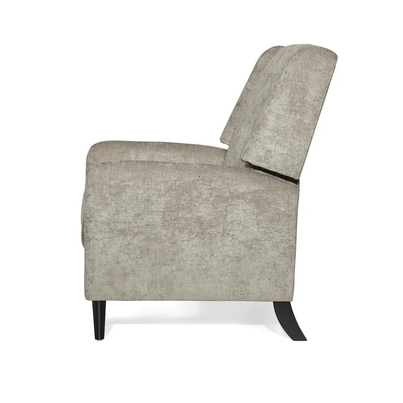 Oversized Textured Fabric Pushback Recliner Chair for Living Room, Beige Navy Blue Grey