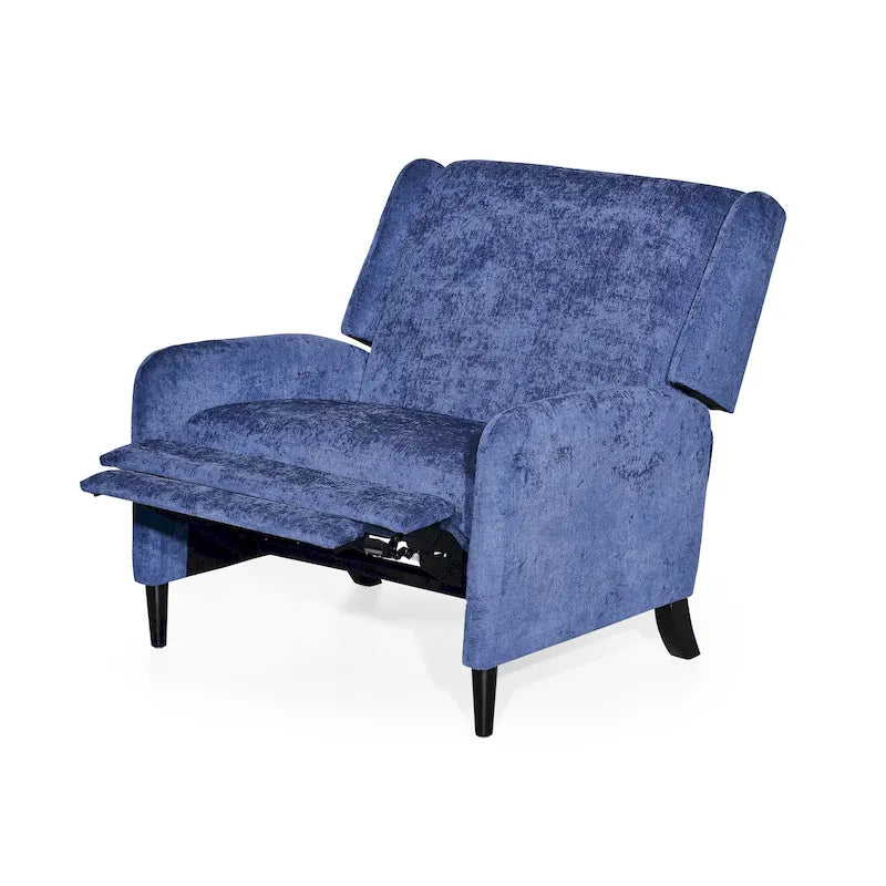 Oversized Textured Fabric Pushback Recliner Chair for Living Room, Beige Navy Blue Grey