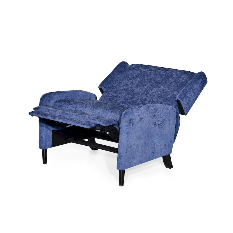 Oversized Textured Fabric Pushback Recliner Chair for Living Room, Beige Navy Blue Grey
