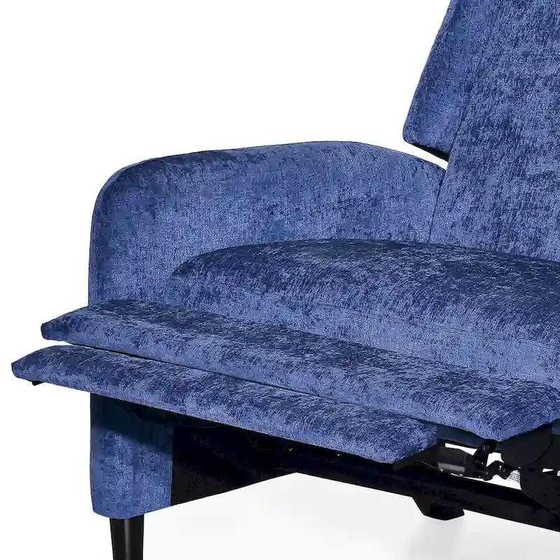 Oversized Textured Fabric Pushback Recliner Chair for Living Room, Beige Navy Blue Grey