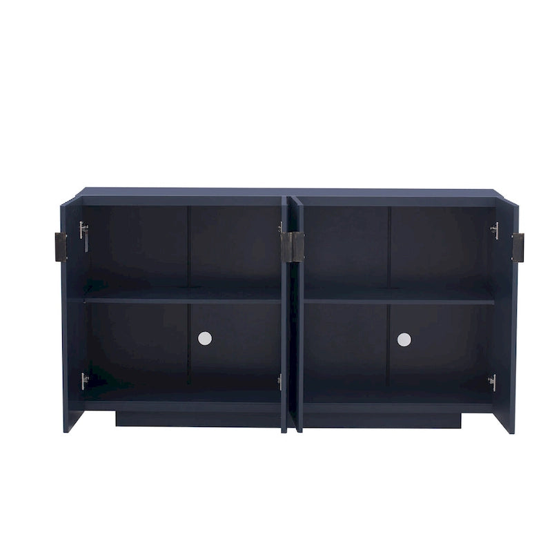 Buffet Cabinet with 4 Fluted Doors, Sideboard Cabinet with Storage, Wooden Storage Cabinet with Adjustable Shelves