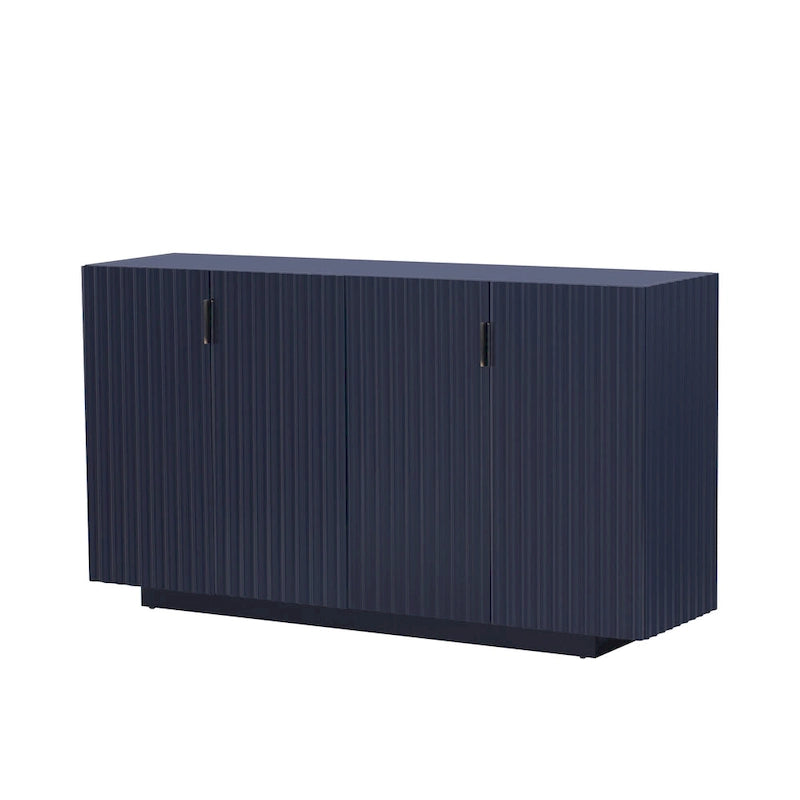 Buffet Cabinet with 4 Fluted Doors, Sideboard Cabinet with Storage, Wooden Storage Cabinet with Adjustable Shelves