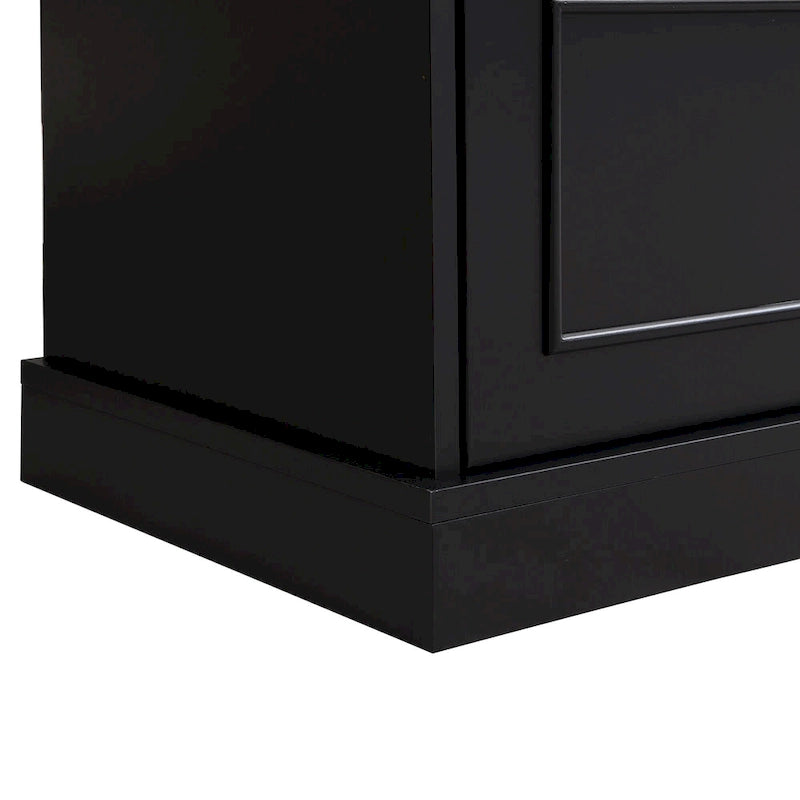 104-Inch Entertainment Wall Unit with Bookshelves and 4-Door Cabinet, Black