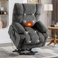 Power Lift Recliner with 8-Point Massage, Lumbar Heat, and USB Charging, Grey Blue Brown