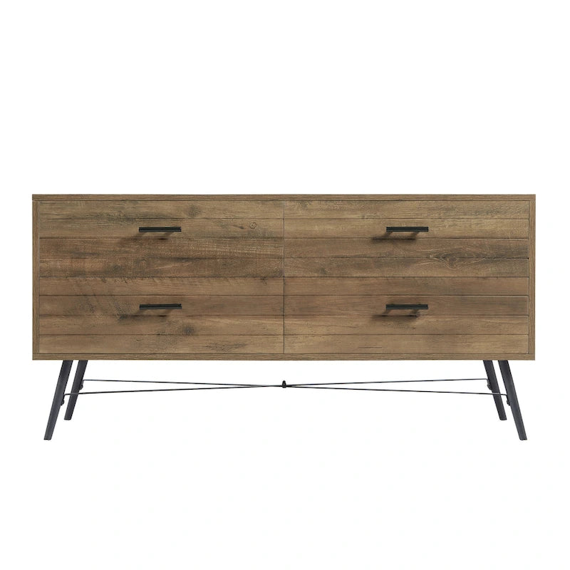 4-Drawer Horizontal Dresser, Dressers Bedroom Furniture Large Storage Tower Unit for Bedroom, Closet Living Room