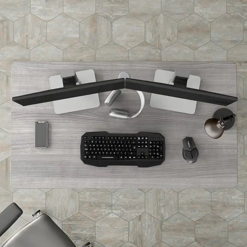 48-Inch Computer Desk with Wire Management Grommet, ANSI/BIFMA Certified, Storm Gray White Platinum
