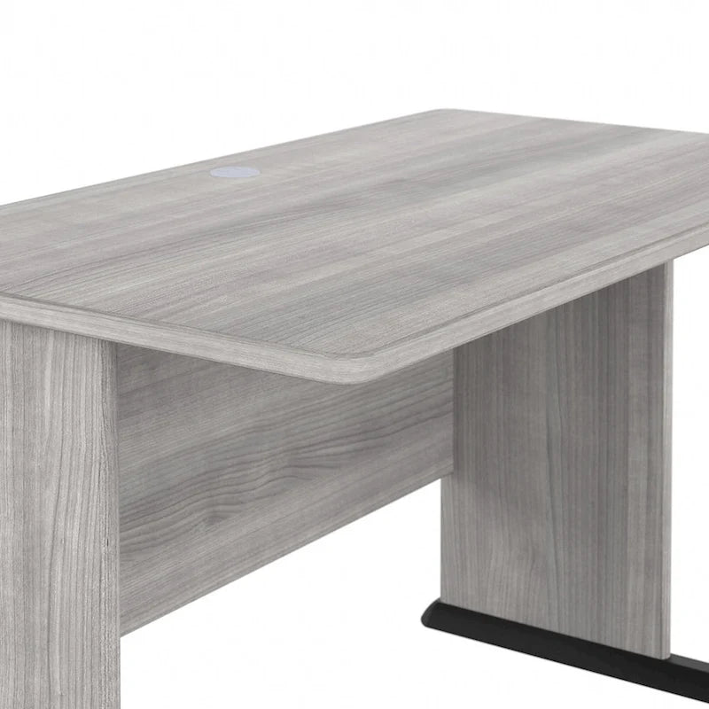 48-Inch Computer Desk with Wire Management Grommet, ANSI/BIFMA Certified, Storm Gray White Platinum