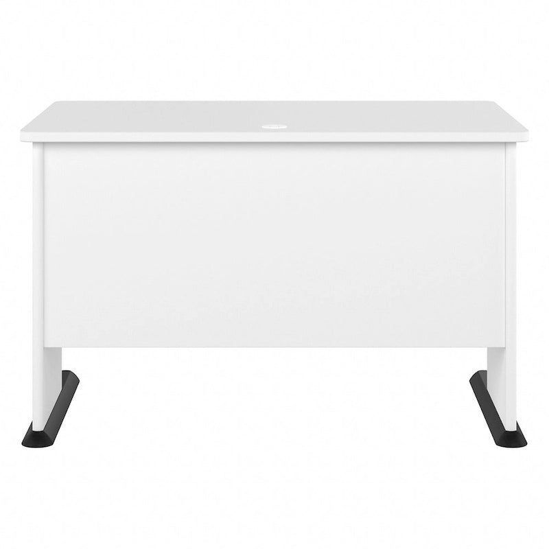 48-Inch Computer Desk with Wire Management Grommet, ANSI/BIFMA Certified, Storm Gray White Platinum