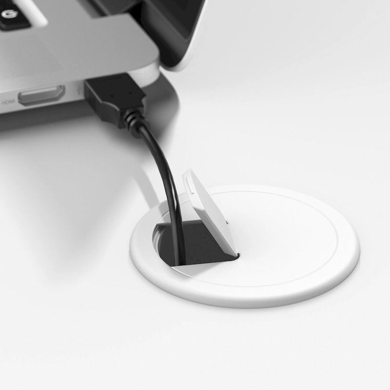 48-Inch Computer Desk with Wire Management Grommet, ANSI/BIFMA Certified, Storm Gray White Platinum