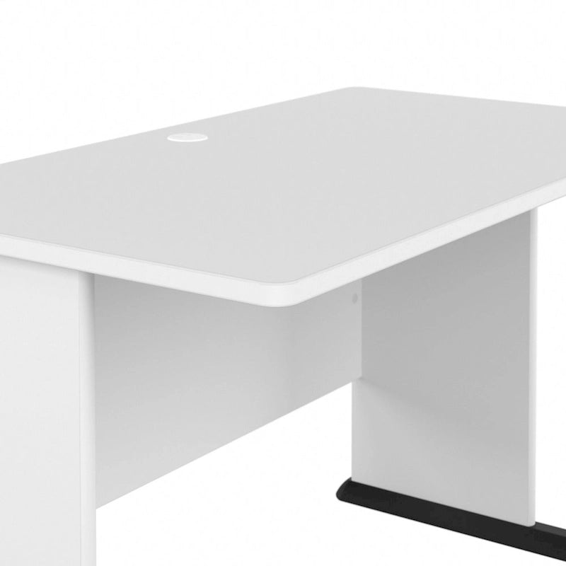 48-Inch Computer Desk with Wire Management Grommet, ANSI/BIFMA Certified, Storm Gray White Platinum
