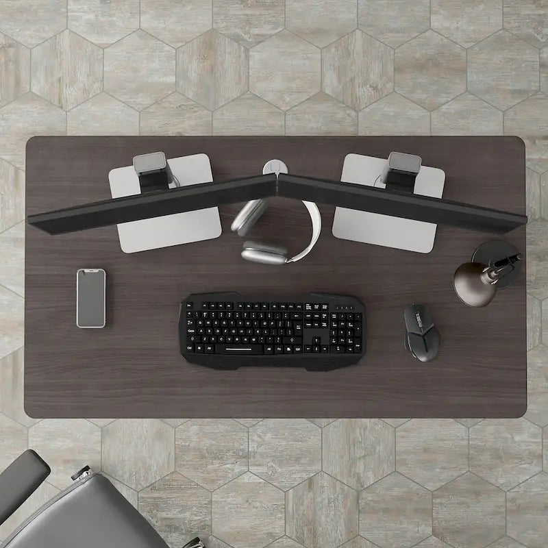 48-Inch Computer Desk with Wire Management Grommet, ANSI/BIFMA Certified, Storm Gray White Platinum