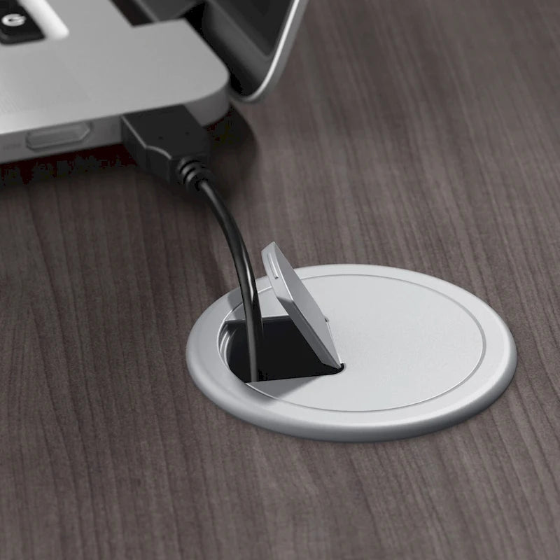 48-Inch Computer Desk with Wire Management Grommet, ANSI/BIFMA Certified, Storm Gray White Platinum