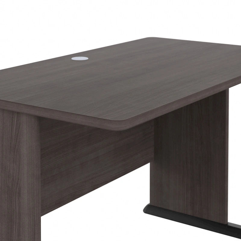 48-Inch Computer Desk with Wire Management Grommet, ANSI/BIFMA Certified, Storm Gray White Platinum