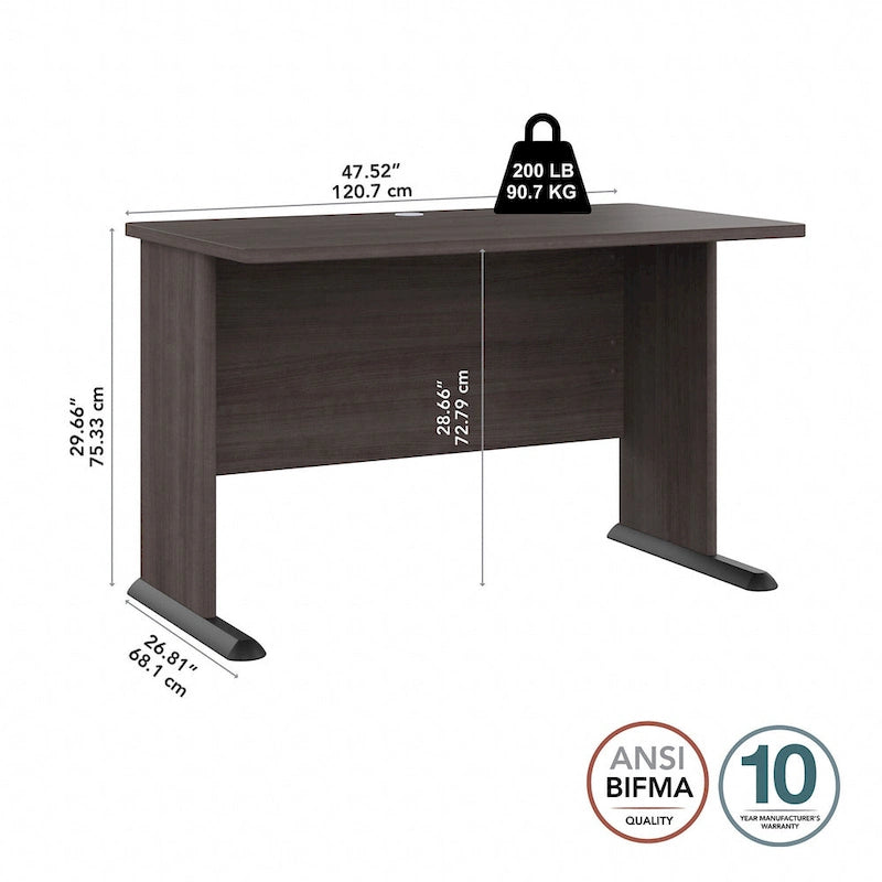 48-Inch Computer Desk with Wire Management Grommet, ANSI/BIFMA Certified, Storm Gray White Platinum