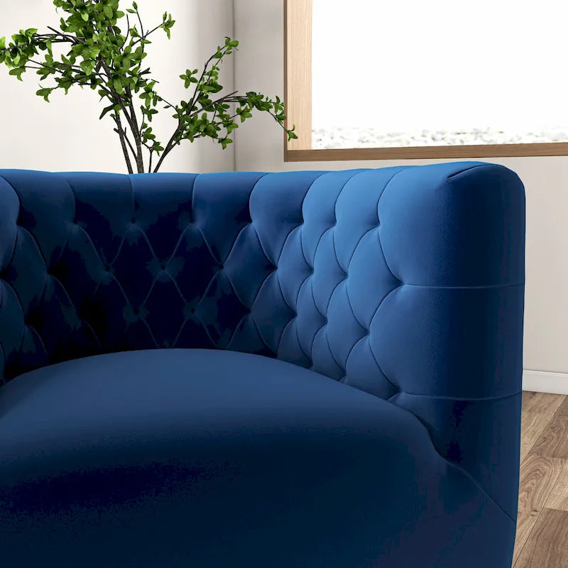 Luxor Mid-Century Modern Furniture Comfy Velvet Swivel Accent Chair