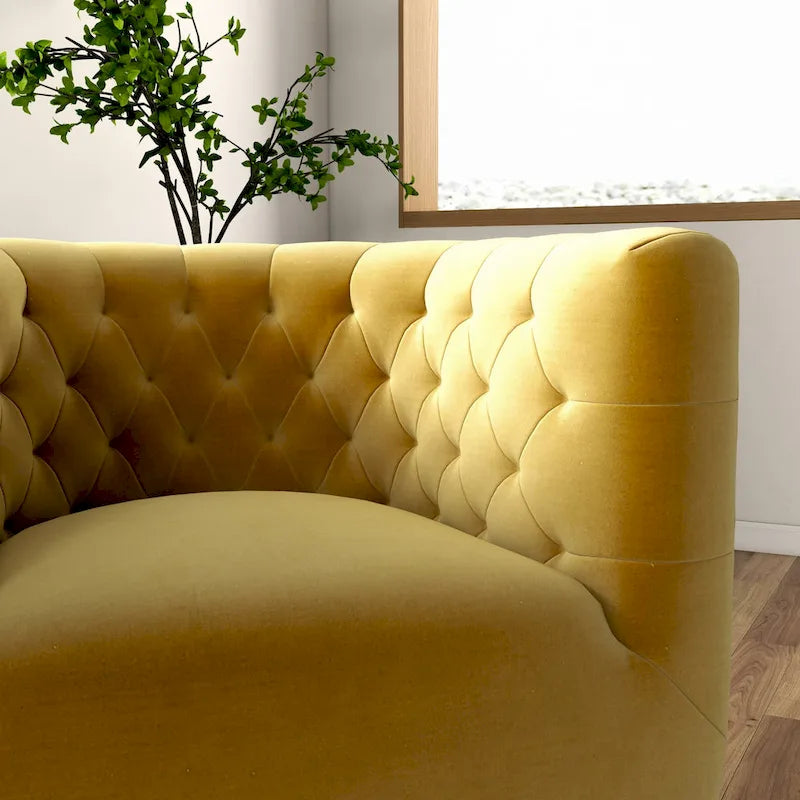 Luxor Mid-Century Modern Furniture Comfy Velvet Swivel Accent Chair