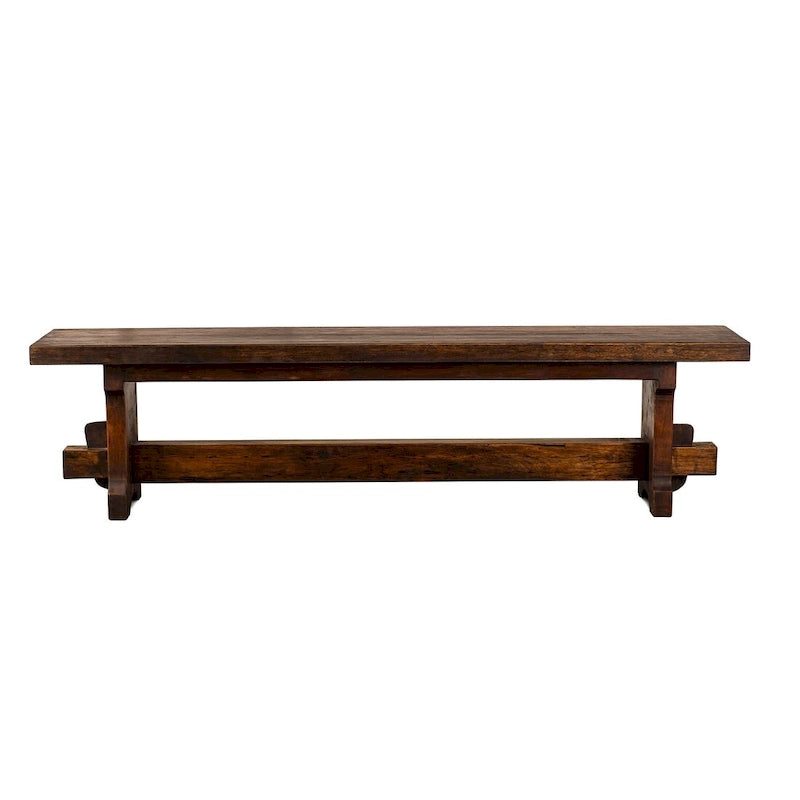 Handmade Reclaimed Barn Wood Indoor Bench, Rustic Brown, 54 or 72 Inch