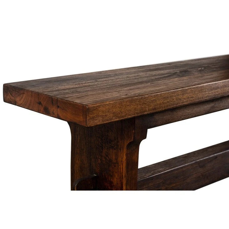 Handmade Reclaimed Barn Wood Indoor Bench, Rustic Brown, 54 or 72 Inch