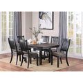 Slat Back Upholstered Dining Side Chairs with Wood Frame, Set of 2, Black Brown