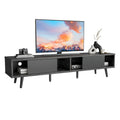 70-Inch Mid-Century TV Stand with Sliding Doors and Cable Management, 6 Colors