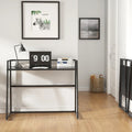 Portable Folding Computer Desk with Guardrail, Black and Brown Options