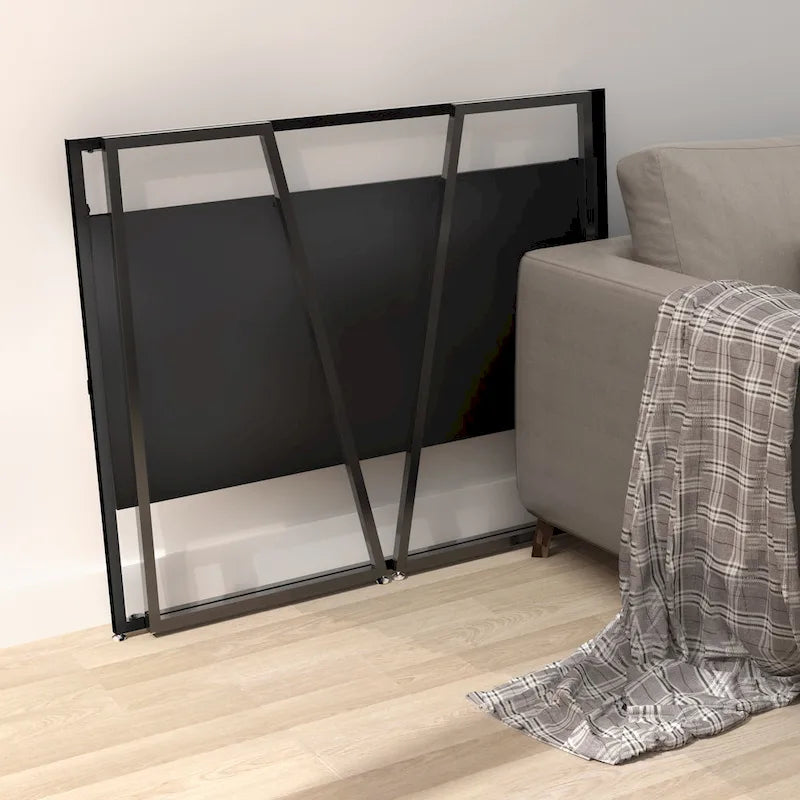 Portable Folding Computer Desk with Guardrail, Black and Brown Options